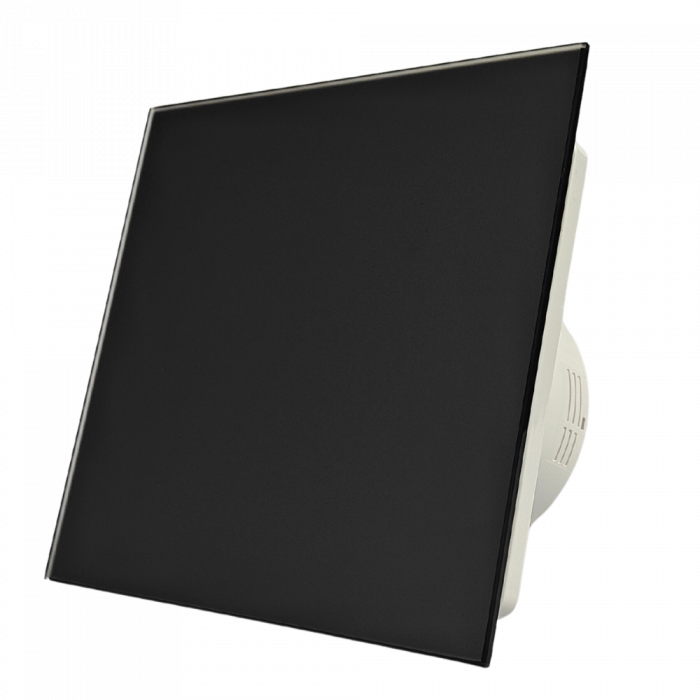 Whisper Pro-Design badkamerventilator - Ø100mm - met nalooptimer - vlak glas - mat zwart