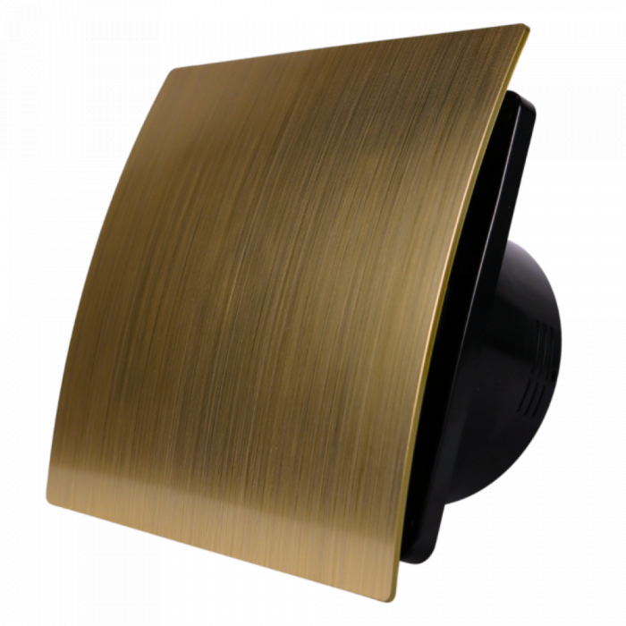 Whisper Pro-Design badkamerventilator - Ø125mm - met nalooptimer - kunststof - goud - zwarte ventilator Whisper Pro-Design badkamerventilator - Ø125mm - met nalooptimer - kunststof - goud - zwarte ventilator