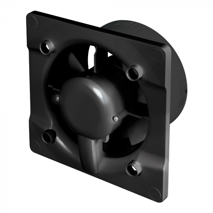 Whisper Pro-Design badkamerventilator - Ø125mm - met nalooptimer - vlak glas - glans zwart - zwarte ventilator Whisper Pro-Design badkamerventilator - Ø125mm - met nalooptimer - vlak glas - glans zwart - zwarte ventilator