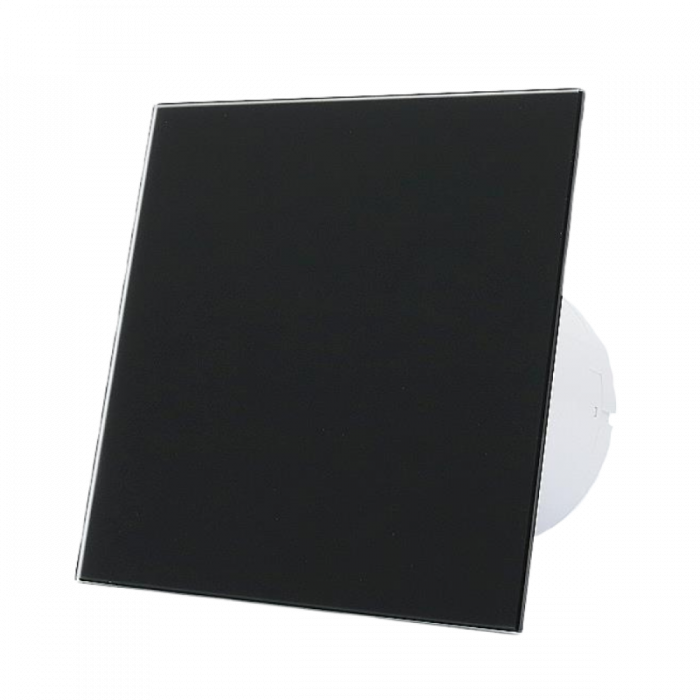  Whisper Pro-Design badkamerventilator - Ø125mm - met nalooptimer - vlak glas - mat zwart
