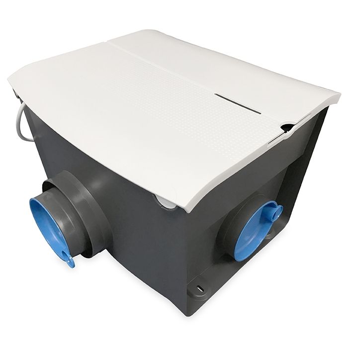 Orcon MVS-15RHBP woningventilator - 550 m3/h - Perilex - met ingebouwde vochtsensor en RF-afstandsbediening + 4 luchtventielen