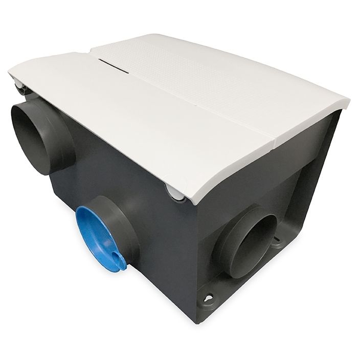 Orcon MVS-15RHBP woningventilator - 550 m3/h - Perilex - met ingebouwde vochtsensor en RF-afstandsbediening + 4 luchtventielen