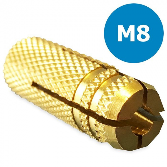 Messing muurplug - M8