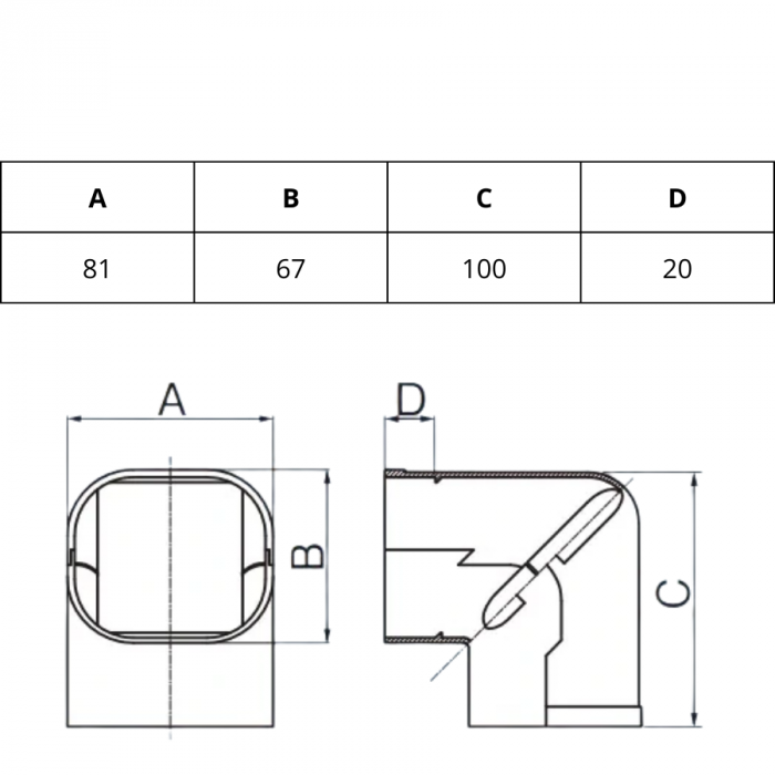 Lange stijgende bocht 90 graden - Antraciet