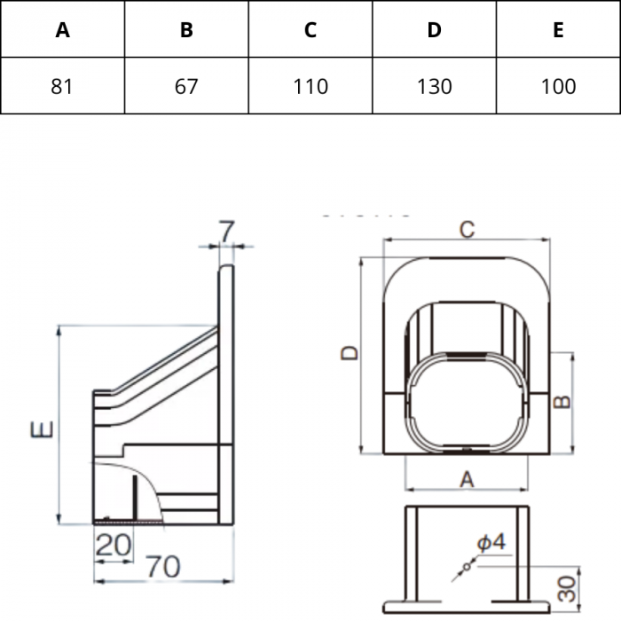 Airco wand-plafond eindstuk - Antraciet Airco wand-plafond eindstuk - Antraciet