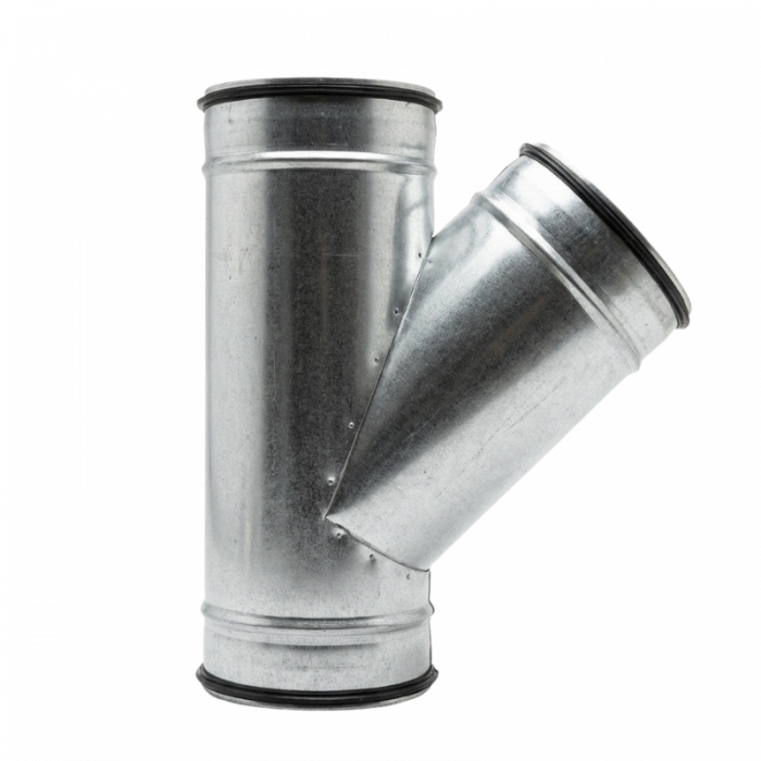 T-stuk 45º met rubberdichting Ø 100mm - Ø 100mm - Ø 100mm