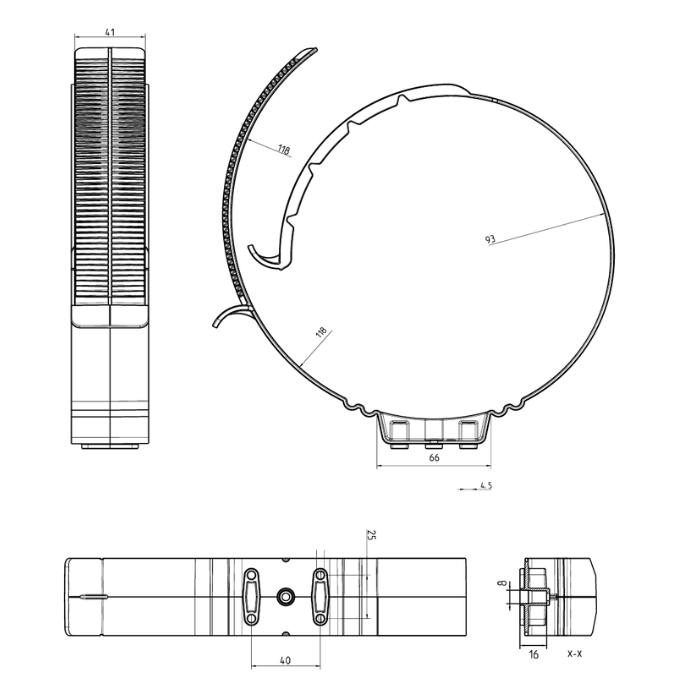 Ubbink Aerfoam - Geïsoleerd leidingsysteem bevestigingsbeugel Ø160 /180 /200 mm
