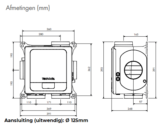 Vent-Axia Multihome woonhuisventilator - Basic BPD  - 300 m3/h - Perilex (8000001427)