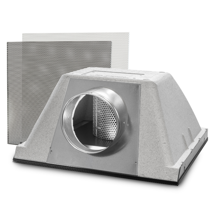 "EasyPlenum" voor LUCHTTOEVOER- aansluiting 250mm - met geperforeerd rooster