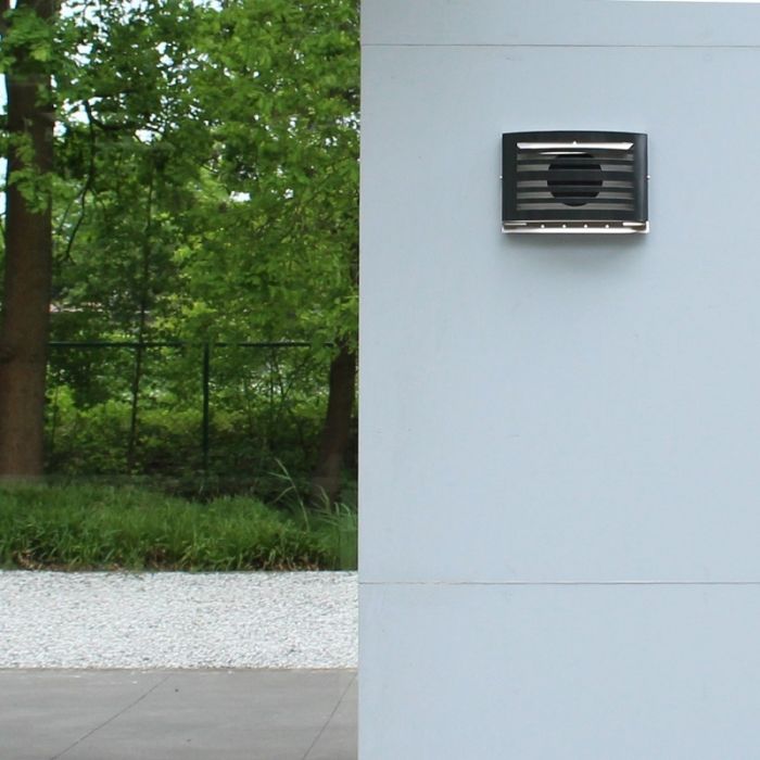 Design gevelkap PREMIUM LINE -ALFA- Ø 125mm met grofmazig gaas - ZWART RAL7021