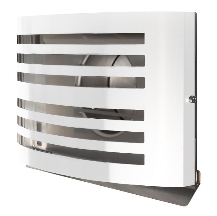 Design gevelkap PREMIUM LINE -ALFA- Ø 150mm met terugslagklep - WIT RAL9010 Design gevelkap PREMIUM LINE -ALFA- Ø 150mm met terugslagklep - WIT RAL9010