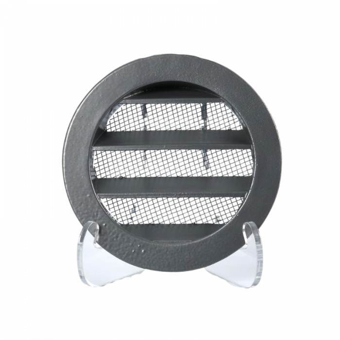 Rond buitenluchtrooster Ø 80mm aluminium met fijnmazig muggengaas Rond buitenluchtrooster Ø 80mm aluminium met fijnmazig muggengaas