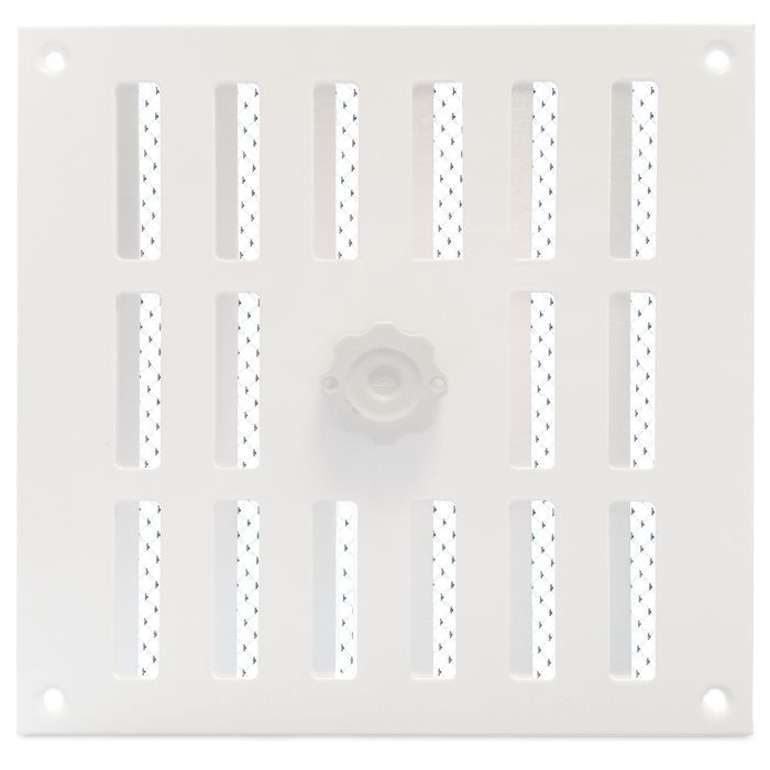 Aluminium afsluitbaar schuifrooster opbouw 250 x 250mm - WIT