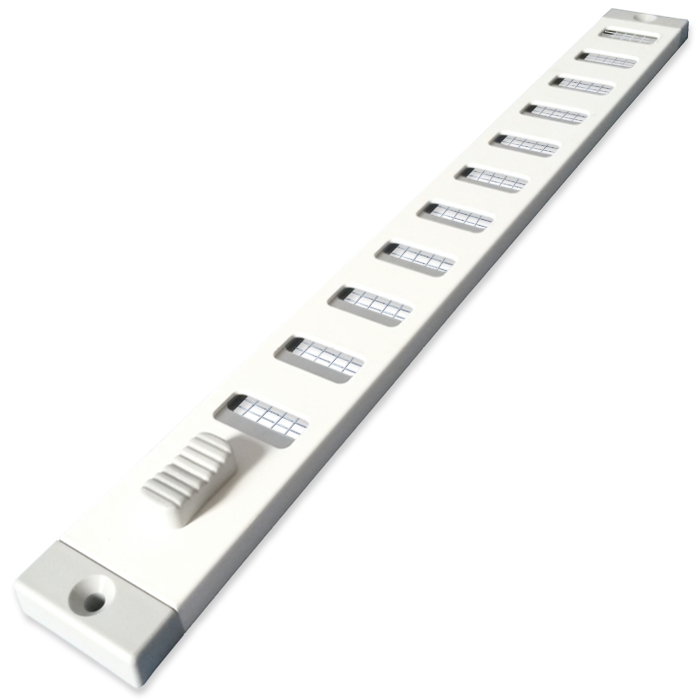 Aluminium afsluitbaar schuifrooster opbouw 750x30mm wit