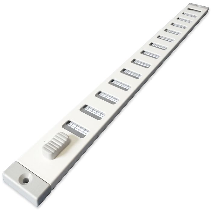 Aluminium afsluitbaar schuifrooster opbouw 370 x 30mm - WIT (3-3703W)