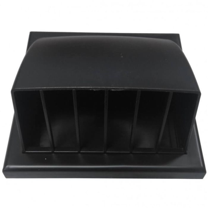 Kunststof gevelkap met klep - Zwart - aansluiting Ø 100mm