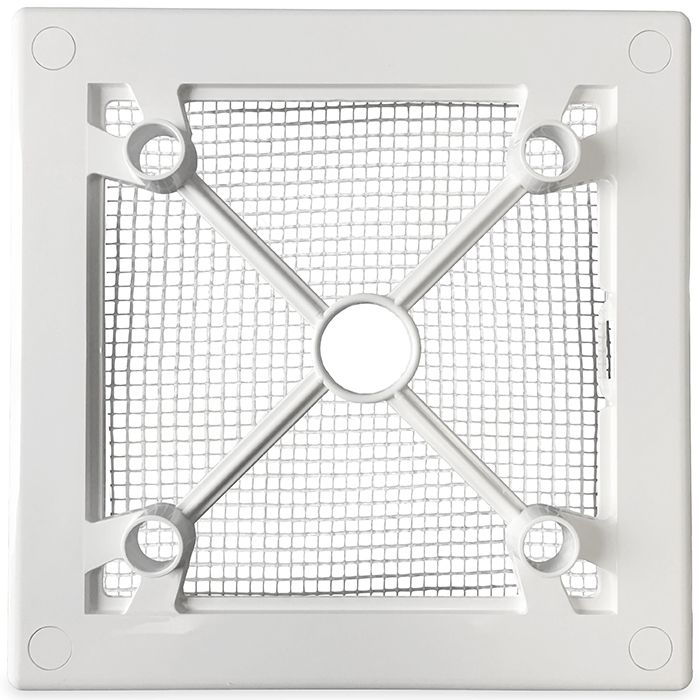 Design ventilatierooster vierkant (afvoer & toevoer) Ø100mm - *Bold-Line* - wit