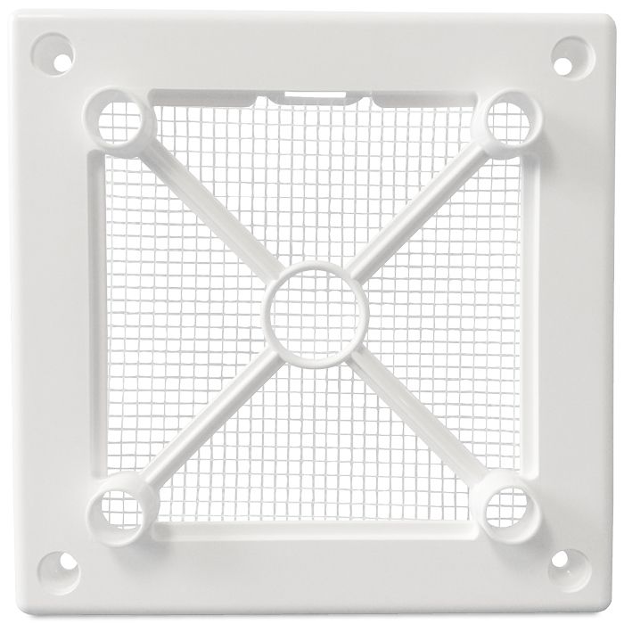 Design ventilatierooster vierkant (afvoer & toevoer) Ø125mm - kunststof - zilver