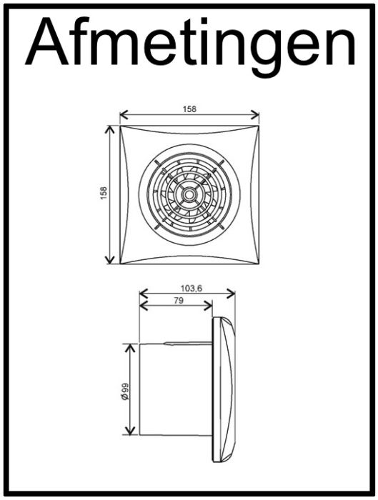 Badkamer/toilet ventilator Soler & Palau Silent (100CRZ) - Ø 100mm - MET TIMER