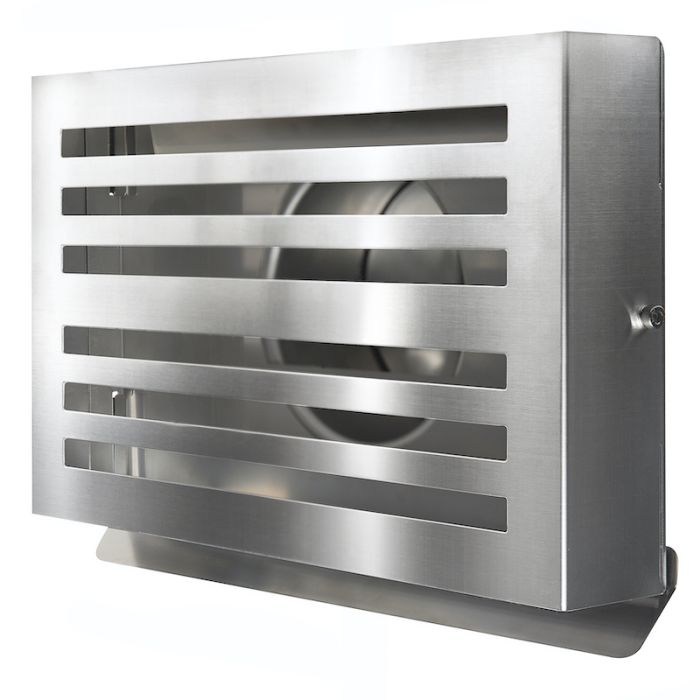 Design gevelkap PREMIUM LINE -BETA- Ø 100mm met grofmazig gaas - RVS Design gevelkap PREMIUM LINE -BETA- Ø 100mm met grofmazig gaas - RVS