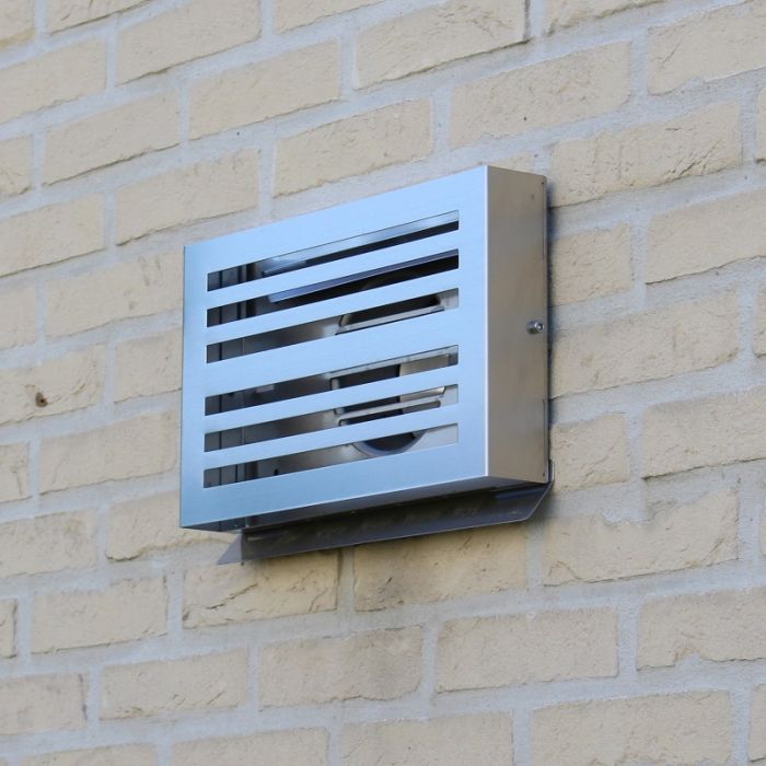 Design gevelkap PREMIUM LINE -BETA- Ø 100mm met grofmazig gaas - RVS Design gevelkap PREMIUM LINE -BETA- Ø 100mm met grofmazig gaas - RVS