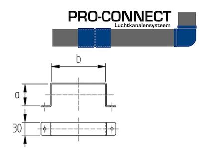 Bevestigingsbeugel 110 x 55mm - Staal [Pro-C]