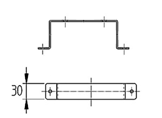 Bevestigingsbeugel voor kanaal 220 x 80mm - Staal