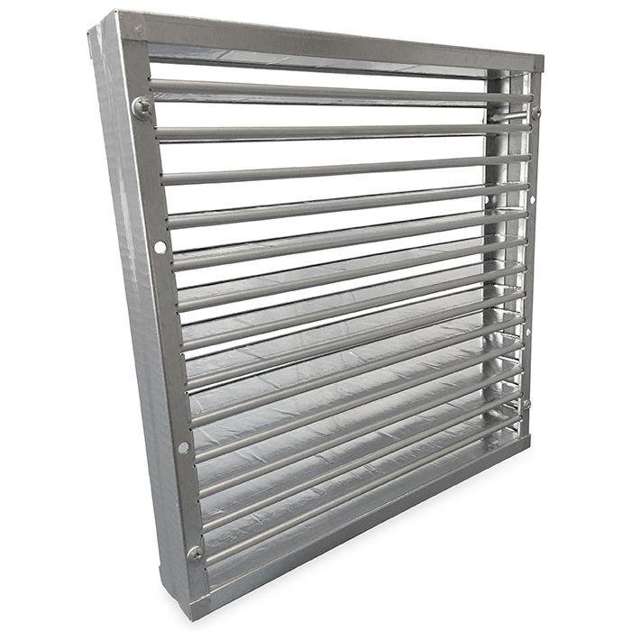 Brandwerend vierkant lamellenrooster 300 x 300mm - High Performance (vloer/buitenmuur toepassing) Brandwerend vierkant lamellenrooster 300 x 300mm - High Performance (vloer/buitenmuur toepassing)