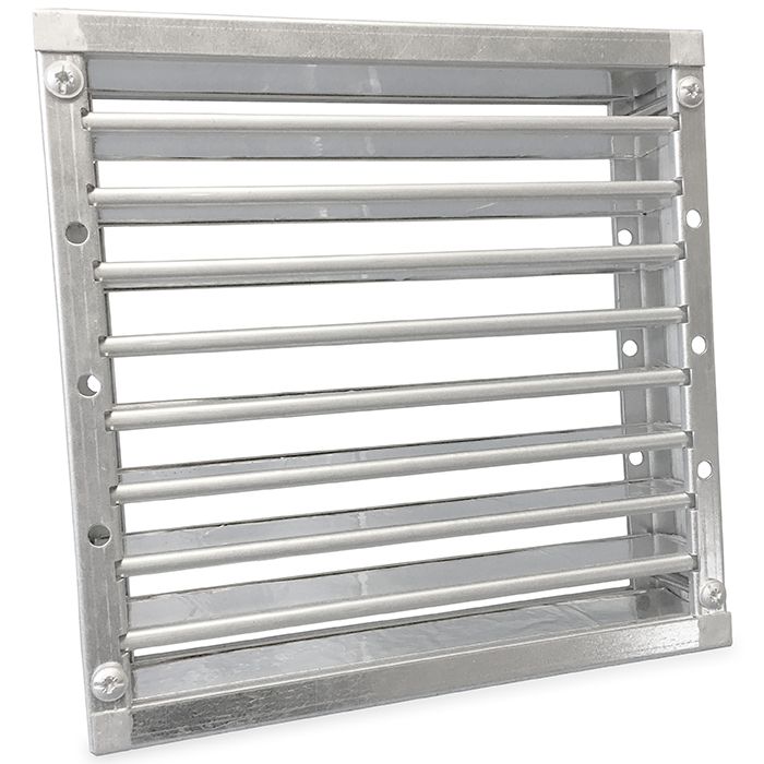 Brandwerend vierkant lamellenrooster 200 x 200mm - High Performance (vloer/buitenmuur toepassing) Brandwerend vierkant lamellenrooster 200 x 200mm - High Performance (vloer/buitenmuur toepassing)