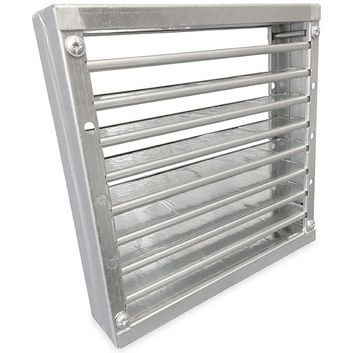 Brandwerend vierkant lamellenrooster 200 x 200mm - High Performance (vloer/buitenmuur toepassing) Brandwerend vierkant lamellenrooster 200 x 200mm - High Performance (vloer/buitenmuur toepassing)