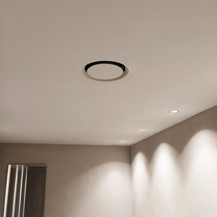 Whisper instucbaar designventiel - ROND - 125mm - toevoer/afvoer - Wit - met plenumbox Whisper instucbaar designventiel - ROND - 125mm - toevoer/afvoer - Wit - met plenumbox