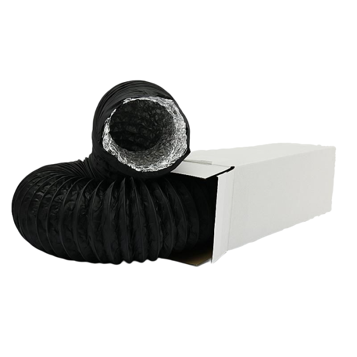 Flexibele ventilatieslang ongeïsoleerd - Zwart - Ø 125mm - DOOS a 10 METER