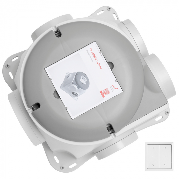 Zehnder Woonhuisventilator Comfofan Silent 460 m3/h met vochtsensor (Perilex) + RFZ zender