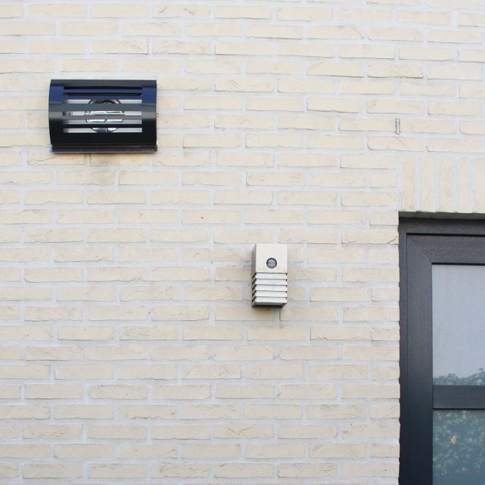 Design gevelkap PREMIUM LINE -DELTA- Ø 150mm met terugslagklep - ZWART RAL7021