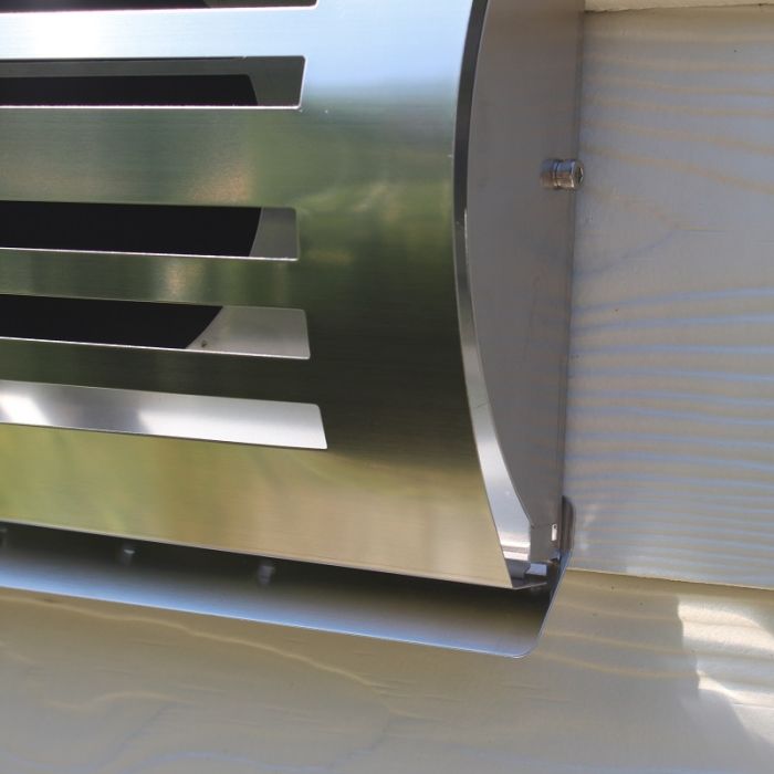 Design gevelkap PREMIUM LINE -DELTA- Ø 125mm met terugslagklep - RVS Design gevelkap PREMIUM LINE -DELTA- Ø 125mm met terugslagklep - RVS