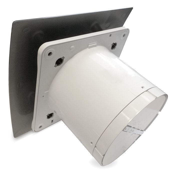 Pro-Design badkamer/toilet ventilator - TREKKOORD (KW125W) - Ø 125mm - kunststof - zilver