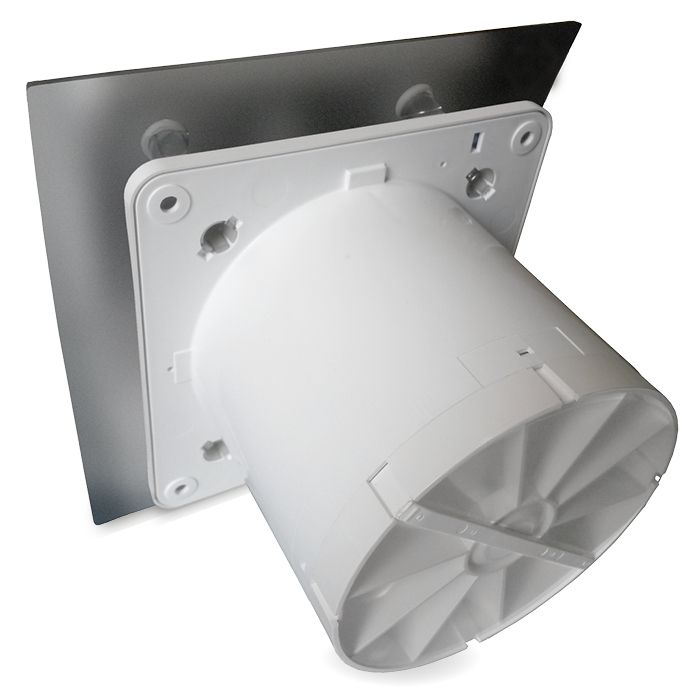 Pro-Design badkamer/toilet ventilator - MET TIMER (KW100T) - Ø100mm - RVS gebogen