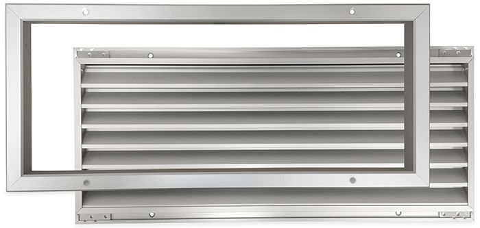 Deurrooster aluminium LxH 500 x 200mm (binnen- en buitendeur) (G34-5020AA)