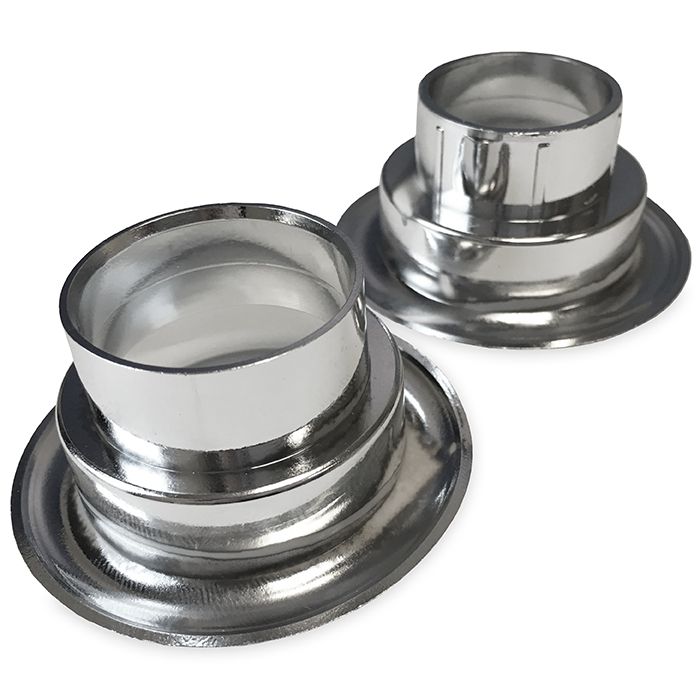 Ronde deurroosters Ø40mm - kunststof chrome - set van 4 stuks