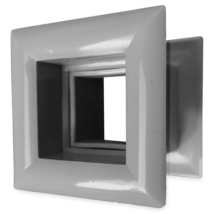 Vierkante deurroosters 29 x 29mm - kunststof grijs - set van 4 stuks