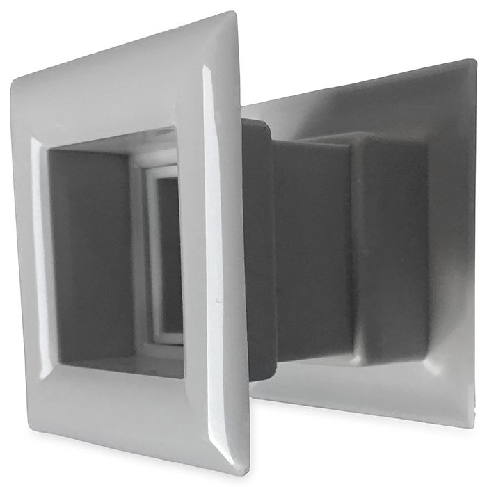 Vierkante deurroosters 29 x 29mm - kunststof grijs - set van 3 stuks