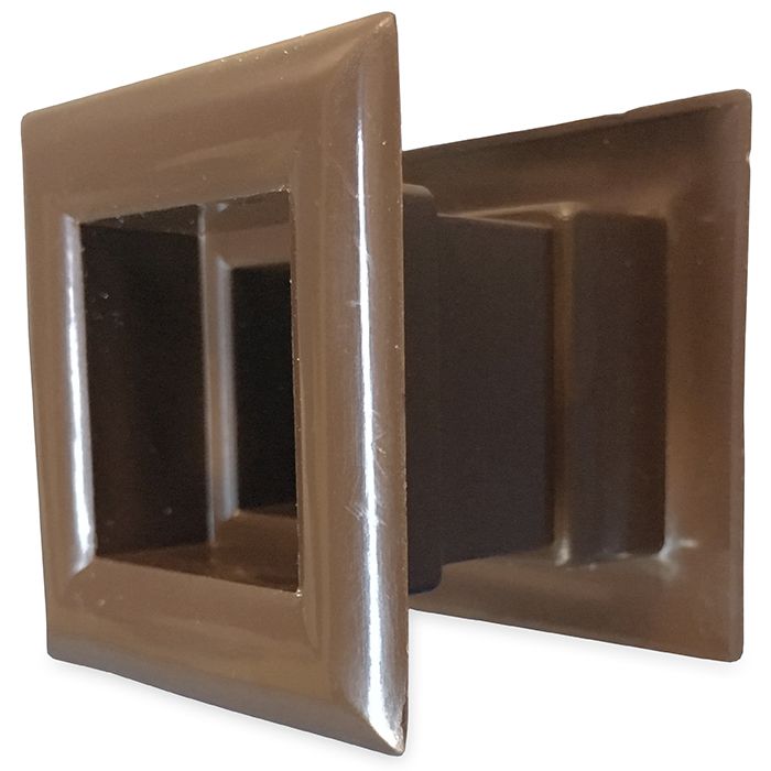 Vierkante deurroosters 29 x 29mm - kunststof bruin - set van 4 stuks