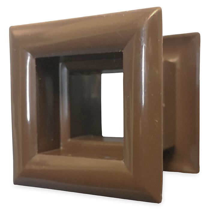 Vierkante deurroosters 29 x 29mm - kunststof bruin - set van 4 stuks