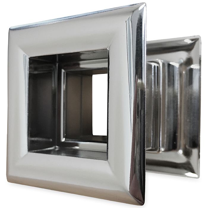 Vierkante deurroosters 29 x 29mm - kunststof chrome - set van 3 stuks