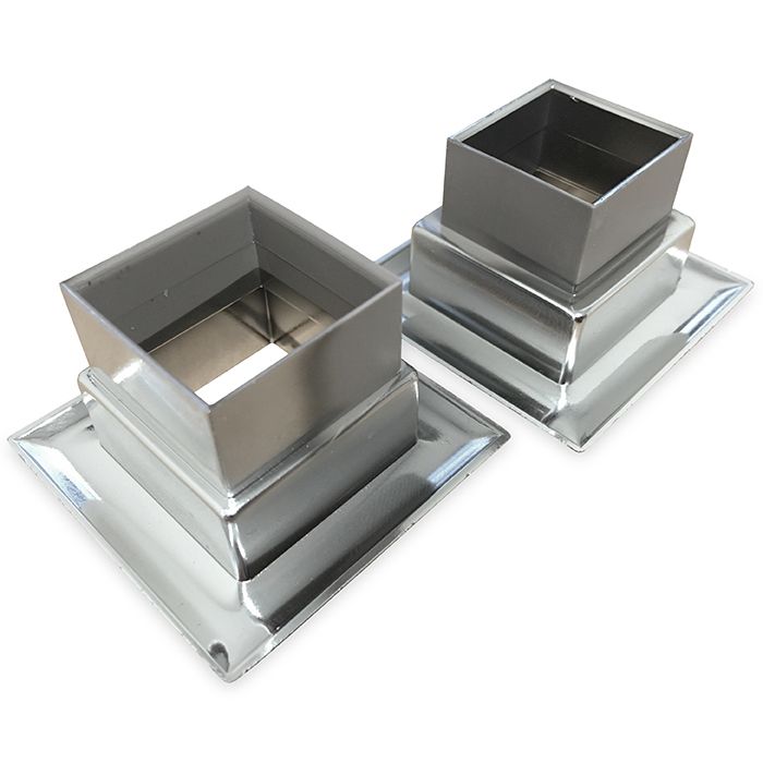 Vierkant deurrooster 29 x 29mm - kunststof chrome Vierkant deurrooster 29 x 29mm - kunststof chrome