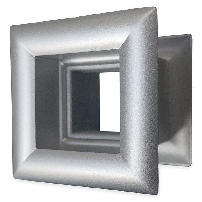 Vierkante deurroosters 29 x 29mm - kunststof metallic grijs - set van 3 stuks