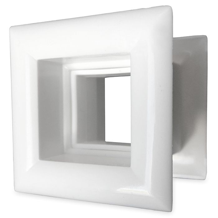 Vierkante deurroosters 29 x 29mm - kunststof wit - set van 4 stuks
