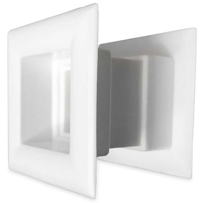 Vierkant deurrooster 29 x 29mm - kunststof wit Vierkant deurrooster 29 x 29mm - kunststof wit