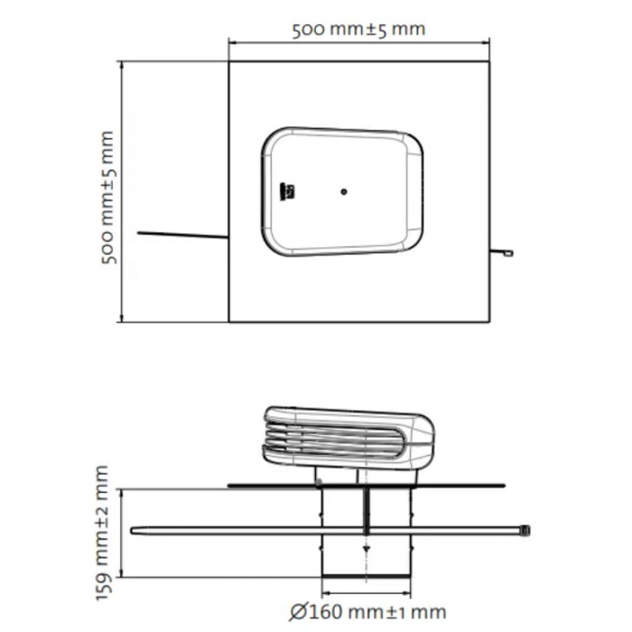 Ubbink Valetis - ongeïsoleerde dakdoorvoer - hellingsgraad 15-67° -  Ø100 t/m 160mm