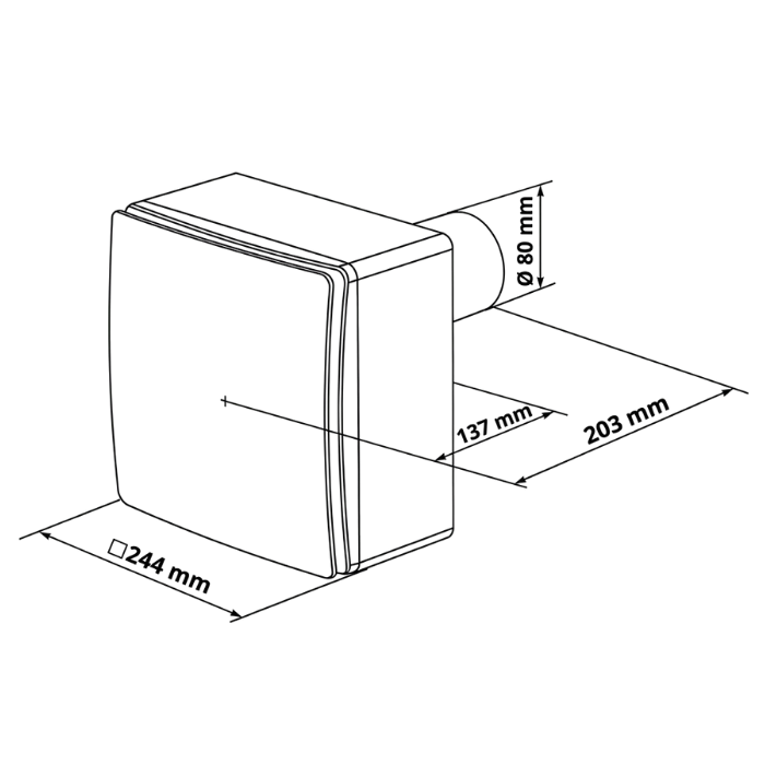 Blauberg badkamer ventilator opbouw - Valeo-ET 35/60 - Ø 80mm - met timer